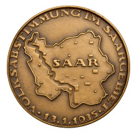 Medaillen Deutschland - Geographisch: SAAR; 1935, Bronzemedaille Zur Volksabstim - Other & Unclassified