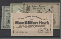 Deutschland - Notgeld - Hessen: 1918-1923, Partie Von 8 Notgeldscheinen Mit "Sta - [11] Emissions Locales