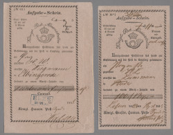 Hannover - Vorphilatelie: 1835-1874, Sammlung Von 29 Post-Aufgabescheinen Bzw. P - Precursores