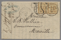 Elsass-Lothringen - Marken Und Briefe: 1871, Partie Von 3 Briefen Mit 5 C. Im Se - Other & Unclassified