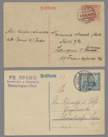 Deutsche Abstimmungsgebiete: Saargebiet: 1920-1944, STEMPELSAMMLUNG, über 800 Be - Briefe U. Dokumente