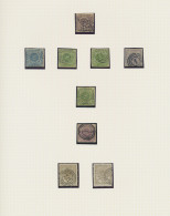 Denmark: 1851/1868, Fine Used Group Of Nine Classic Stamps From 1851 Fire R.B.S. - Other & Unclassified