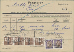 Denmark: 1920-1995, Paketbegleitscheine Und Frachtbriefe Etc., Sortiment Von 50 - Other & Unclassified