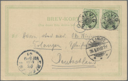 Denmark: 1890-1904, Vier Belege, Davon Zwei Ganzsachen, Eine Mit Privatem Zudruc - Autres & Non Classés