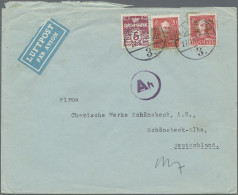 Denmark: 1914/1962, Perfins, Lot Of 21 Covers/cards Plus Some Pieces/fragment. - Other & Unclassified