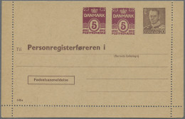 Denmark - Postal Stationery: 1953/1967, Letter Cards For Population Register, Lo - Entiers Postaux