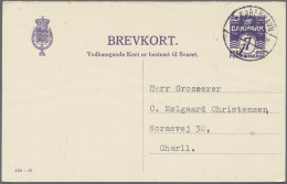 Denmark - Postal Stationery: 1879/1975, Lot Of 41 Used Stationeries Incl. Unseve - Interi Postali