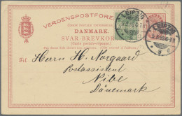 Denmark - Postal Stationery: 1876/1975, Lot Of 41 Used Stationeries Incl. Unseve - Interi Postali