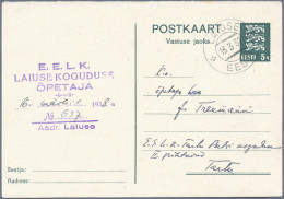 Estonia - Postal Stationery: 1923-1938, Partie Von 13 Ganzsachenkarten Inkl. Fra - Estland