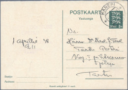 Estonia - Postal Stationery: 1923-1938, Partie Von 12 Ganzsachenkarten Inkl. Fra - Estland