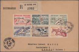 France: 1936/1966, Lot Of 32 Covers (plus One Monaco) Bearing Attractive Frankin - Verzamelingen