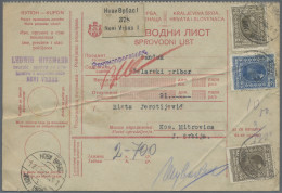Yugoslavia: 1925-1929, 20 Paketkarten (vier Davon Links Ohne Coupon), Alle Mit F - Briefe U. Dokumente
