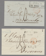 Latvia: 1843/1851 Ca., 5 Auslandsbelege Aus Riga Nach Bordeaux Und London Mit Di - Lettland