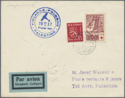 Poland: 1936/1937, Three Airmail Covers To Palestine: (1) Cover 27.X.1936 Lwow-H - Other & Unclassified