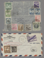 Chile: Ca. 1930-50, Lot Von Ca. 45 Belegen, Insbesondere Flugpost Um 1945, Auch - Chile