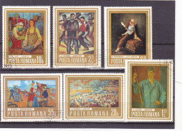 Romania 1973 Workers Industry Trades Crafts Paintings Art 6v,used - Gebruikt