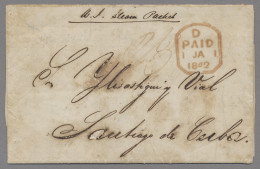 Transatlantikmail: Um 1860, Neun Briefe, Neben USA Auch Puerto Rico, Panama, Ver - Sonstige - Europa