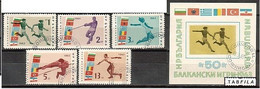 BULGARIA  - 1963 - Jeux Balkaniques D'atletisme - Mi 1399 / 1403 + Bl 11 (O) - Oblitérés
