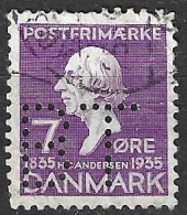 DANMARK - 1935 - PERFIN " B T"  SU ANDERSEN 7 ORE (YVERT 230 - MICHEL 223) - Gebraucht