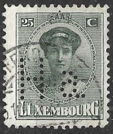 LUSSEMBURGO - 1921 - PERFIN " H A" SU GRANDUCHESSA CHARLOTTE 25 C -  (YVERT126 - MICHEL 128) - 1921-27 Charlotte De Frente