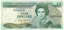 5 DOLLARS EASTERN CARIBBEAN CENTRAL BANK 1986/88 FDS Lotto.589 - Caraïbes Orientales