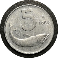 Monnaie Italie - 1986 - 5 Lire - 5 Liras