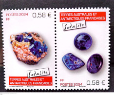 2024-01- TAAF- SFAT-   MINERALS SODALITE        2V      MNH** - Unused Stamps