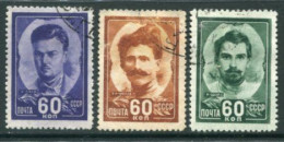 SOVIET UNION 1948 Civil War Heroes Used.  Michel  1198-200 - Used Stamps