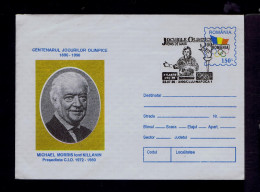 Gc8326 ROMANIA "M. MORRIS Lord KILLANIN" Cover Postal Stationery /1896-1996 JUCURILOR OLIMPIC Pres.1972/80 Atlanta USA - Tenis De Mesa