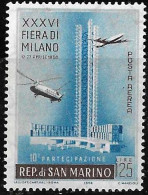 SAN MARINO - 1958 - POSTA AEREA - FIERA DI MILANO  - NUOVO MH* ( YVERT AV 107- MICHEL 589  - SS A 118) - Luchtpost