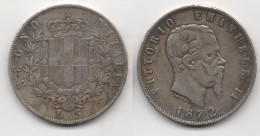 + ITALIE + 5 LIRES 1872  + TRES BELLE + - 1861-1878 : Victor Emmanuel II