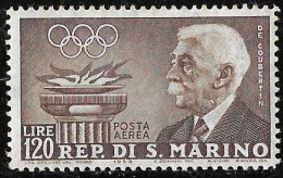 SAN MARINO - 1959 - POSTA AEREA - PIERRE DE COUBERTAIN - NUOVO MNH** ( YVERT AV 116- MICHEL 617  - SS A 127) - Airmail