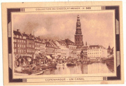 IMAGE CHROMO CHOCOLAT MENIER N° 505 DANEMARK COPENHAGUE UN CANAL BATEAUX - Menier