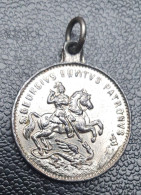 Pendentif Médaille Religieuse Début XXe "Saint Georges Terrassant Le Dragon" Religious Medal - Religion & Esotérisme