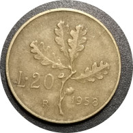 Monnaie Italie - 1958 - 20 Lires - 20 Liras