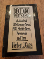 Deciding What's News GANS 1980 - Autres & Non Classés