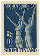 281311 HINGED FINLANDIA 1947 FIESTA GIMNASTICA - Oblitérés