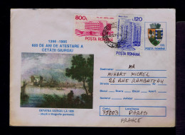 Gc8328 ROMANIA "CETATEA GIURGIU 1395-1995" Germany Lytography 1826 Paintings / Cover Postal Stationery Mailed - Gravuren