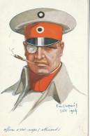Illustrateur Emile Dupuis Officier D état Major Allemand 1914 Patriotique Série Leurs Caboches N°33 - Dupuis, Emile