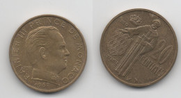 + MONACO  + 20 CENTIMES 1962 + TRES BELLE + - 1960-2001 Francos Nuevos