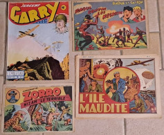 RECITS COMPLETS Lot De 4RC GARRY N°5 1948 AVENTURES & MYSTERE N°98 Supplément De ZORRO N°31  L ILE MAUDITE 1945 T.CHAN - Lotti E Stock Libri