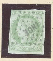 INDE  - N°17 COLONIES GÉNÉRALES- CERÈS 5 C VERT /AZURÉ -Obl .LOSANGE I N D E - Obl SUP - Used Stamps