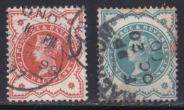 Grande Bretagne - 1887 - 1900  Victoria -    Y&T N °  91 Et  92  Oblitéré - Oblitérés