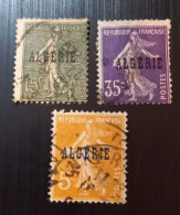 Algérie 1924 -1926 Timbres Français Avec Surimpression "ALGERIE" En Noir - Usados