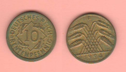 Germania 10 Rentenpfennig 1924 F Mint Germany Allemagne Weimar Republic  Aluminum Bronze Coin - 10 Rentenpfennig & 10 Reichspfennig