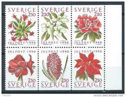 Suède 1990 1625/1630 Neufs En Bloc Noël Fleurs De Saison - Usados
