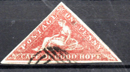 Timbre Cap De Bonne Espérance Papier Azuré - Yt N° 1 - Oblitéré - Année 1853 - Cape Of Good Hope (1853-1904)