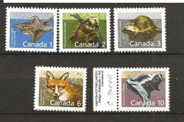Canada 1988 Mammals,flying Squirrel, Porcupine, Muskrat, Fox, Skunk Mi 1102-4, 1106-7 MNH(**) - Neufs