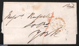 Great Britain 1850 Folding Letter From MACHESTER To York, Postal History - Covers & Documents