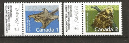 Canada 1988 Mammals, European, Flying Squirrel, Porcupine, Mi 1102-1103 MNH(**) - Neufs